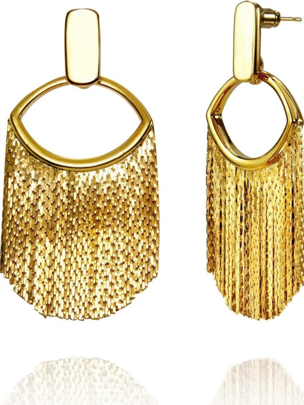 24K Gold-Plated Tassel Dangle Earrings | Sparkling Women's Fashion Jewelry